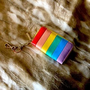 Alice + Olivia rainbow leather small wallet